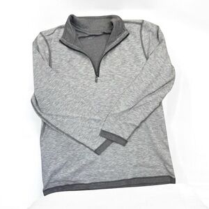 Premise Quarter-Zip Pullover Mens Size L Heather Grey Collared Pullover Top